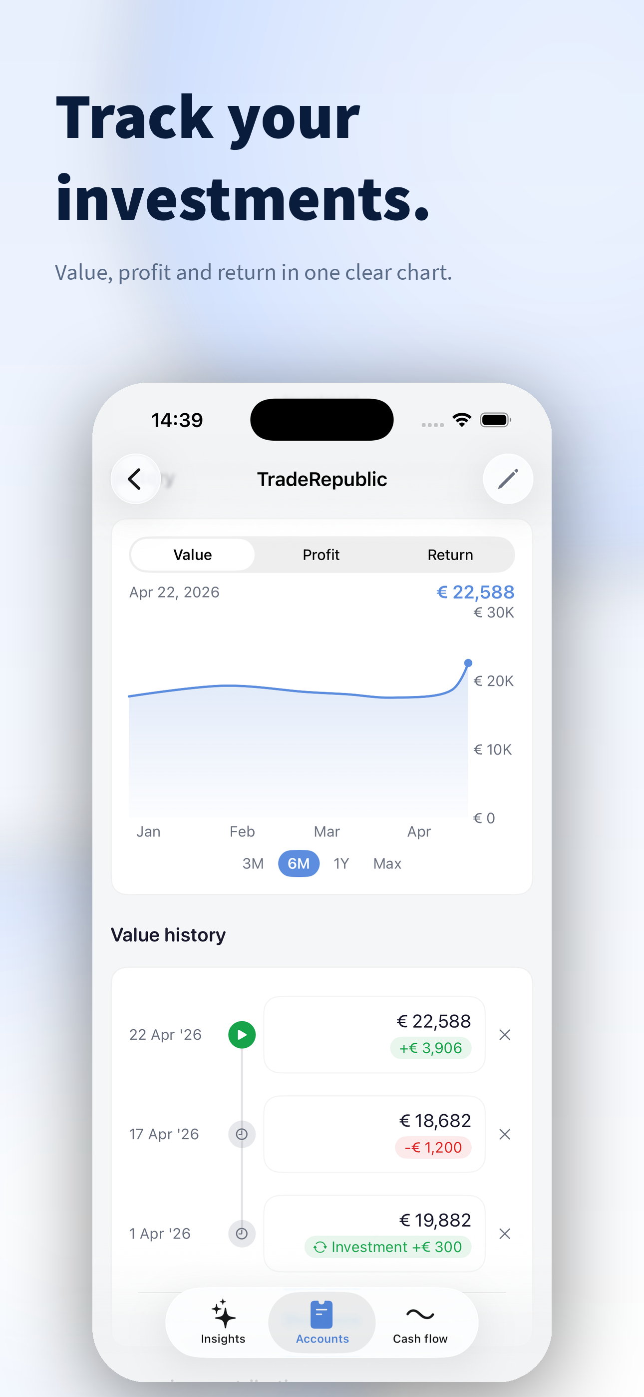 Screenshot of portfx — overview inside the app