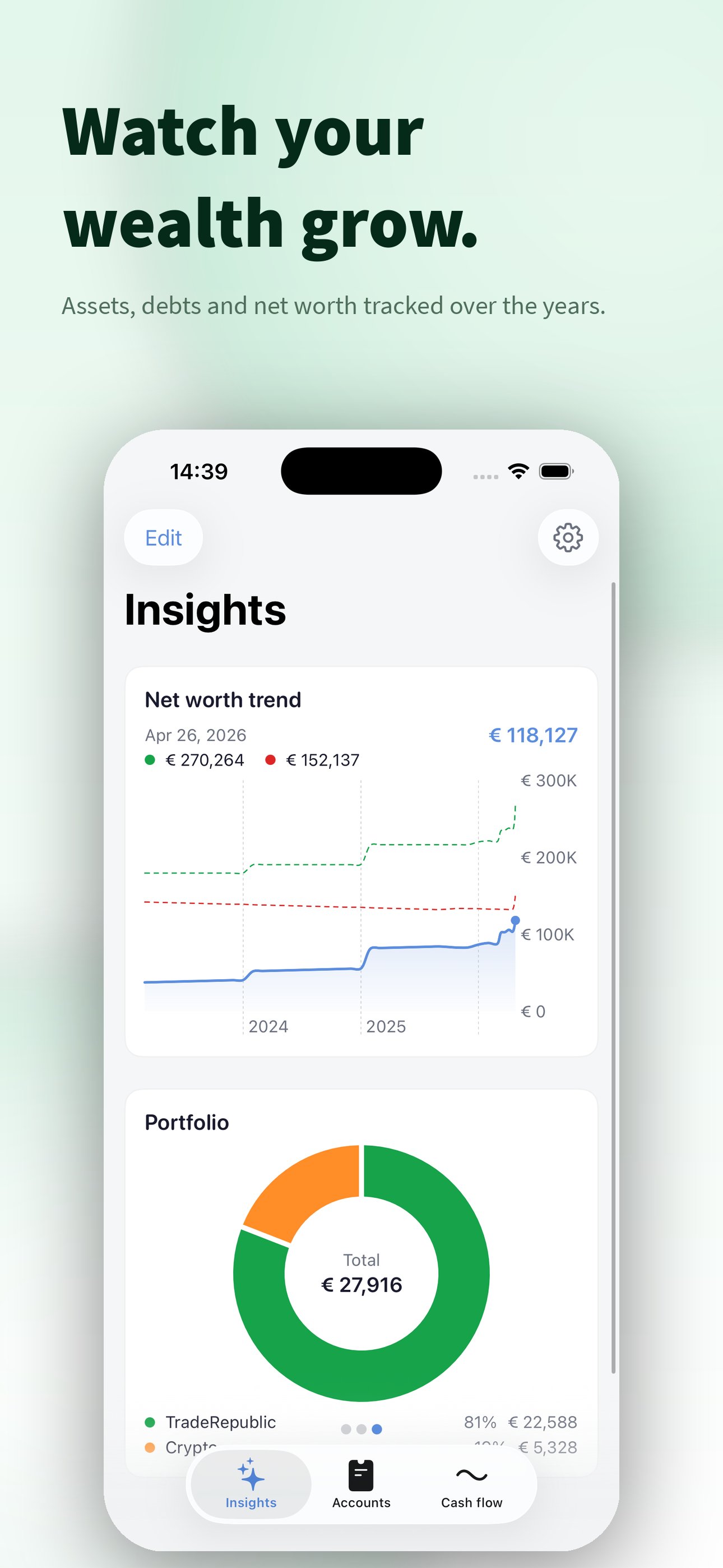 Screenshot of portfx — overview inside the app
