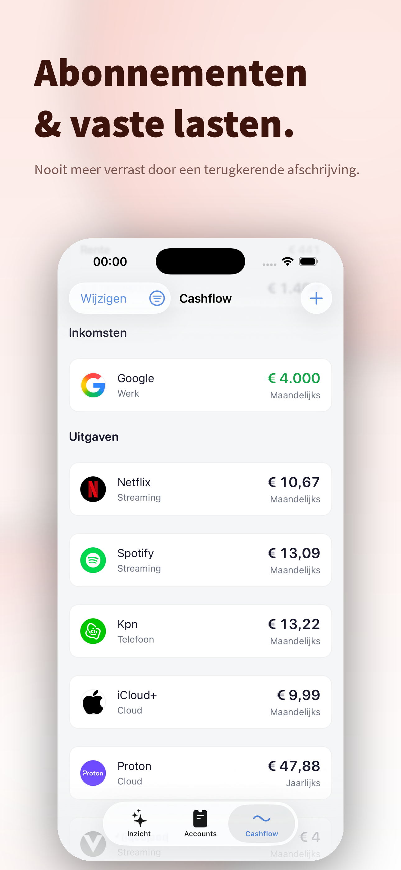 Schermafbeelding van portfx — overzicht in de app